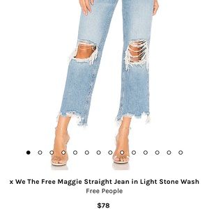 We The Free Maggie Straight Jean In Light Stone Wash